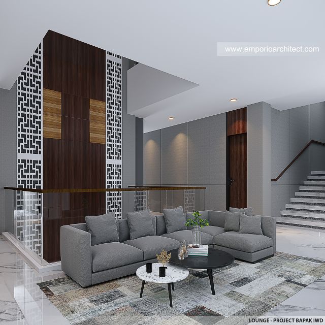Desain Lounge Kost dan Rumah Modern 5 Lantai Bapak IWD di Palembang
