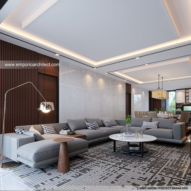Desain Ruang Keluarga Kost dan Rumah Modern 5 Lantai Bapak IWD di Palembang