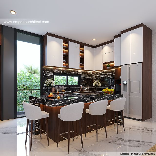 Desain Pantry Kost dan Rumah Modern 5 Lantai Bapak IWD di Palembang