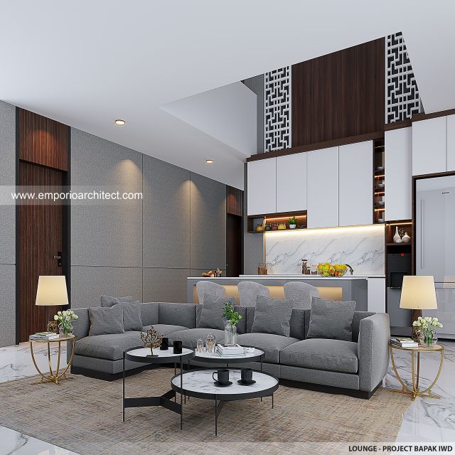 Desain Lounge Kost dan Rumah Modern 5 Lantai Bapak IWD di Palembang