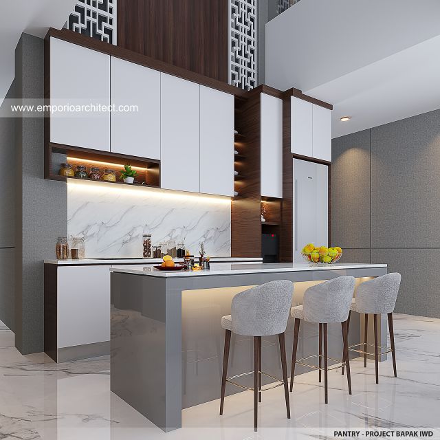 Desain Pantry Kost dan Rumah Modern 5 Lantai Bapak IWD di Palembang