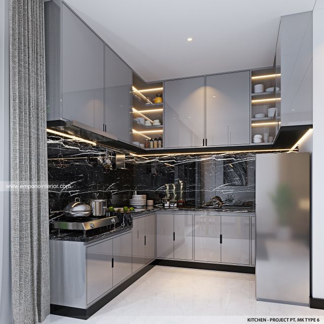 Desain Dapur Perumahan Modern 2 Lantai PT. MK Type 6 di Jakarta