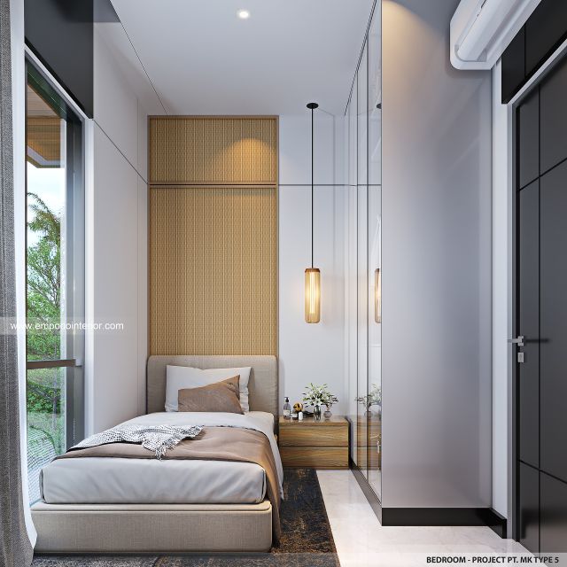 Desain Kamar Tidur Perumahan Modern 2 Lantai PT. MK Type 5 di Jakarta