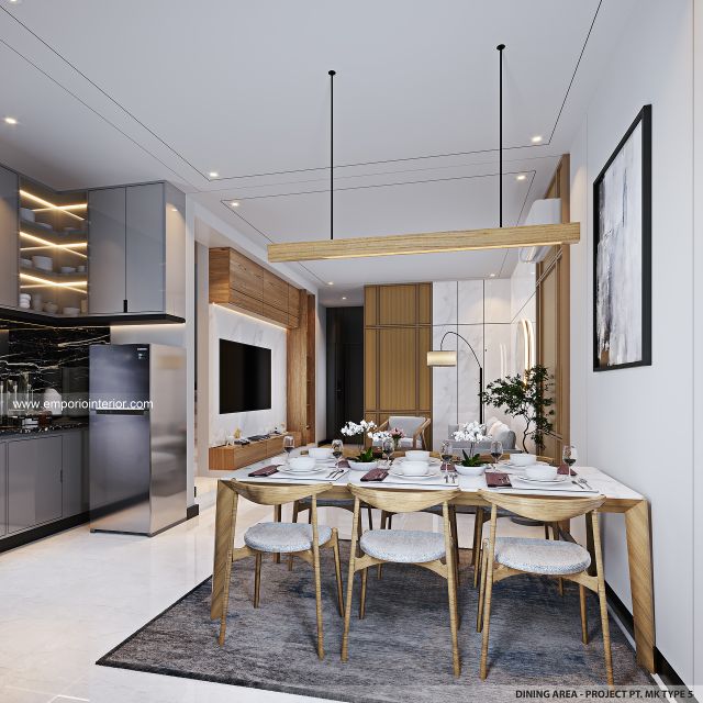 Desain Ruang Makan Perumahan Modern 2 Lantai PT. MK Type 5 di Jakarta