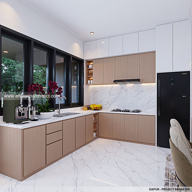Desain Dapur Perumahan Modern 2 Lantai Bapak RM 2180 Type B di Pekanbaru