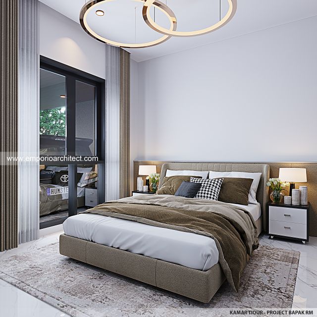 Desain Kamar Tidur Perumahan Modern 2 Lantai Bapak RM 2180 Type B di Pekanbaru
