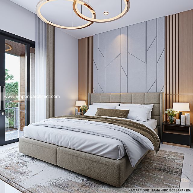 Desain Kamar Tidur Utama Perumahan Modern 2 Lantai Bapak RM 2180 Type B di Pekanbaru