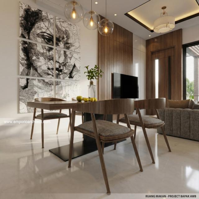 Desain Ruang Makan Perumahan Modern 3 Lantai Bapak AWB di Slipi, Palmerah, Jakarta Barat