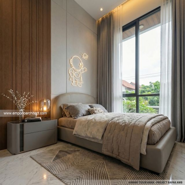 Desain Kamar Tidur Anak Perumahan Modern 3 Lantai Bapak AWB di Slipi, Palmerah, Jakarta Barat
