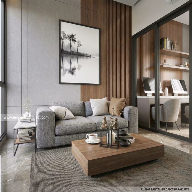 Desain Ruang Santai Perumahan Modern 3 Lantai Bapak AWB di Slipi, Palmerah, Jakarta Barat