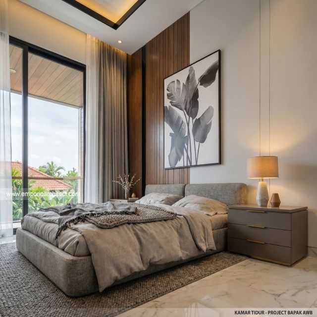 Desain Kamar Tidur Perumahan Modern 3 Lantai Bapak AWB di Slipi, Palmerah, Jakarta Barat