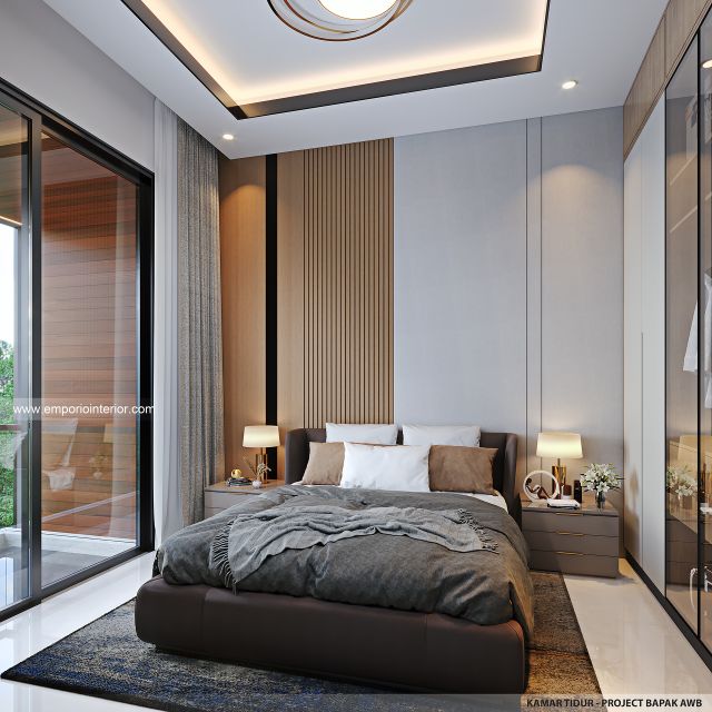 Desain Kamar Tidur Perumahan Modern 3 Lantai Bapak AWB di Slipi, Palmerah, Jakarta Barat