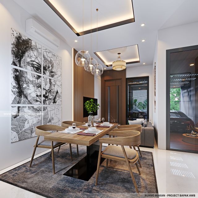 Desain Ruang Makan Perumahan Modern 3 Lantai Bapak AWB di Slipi, Palmerah, Jakarta Barat