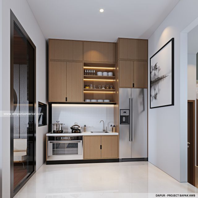 Desain Dapur Perumahan Modern 3 Lantai Bapak AWB di Slipi, Palmerah, Jakarta Barat