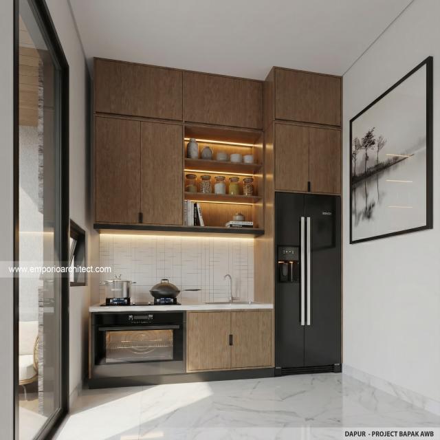 Desain Dapur Perumahan Modern 3 Lantai Bapak AWB di Slipi, Palmerah, Jakarta Barat