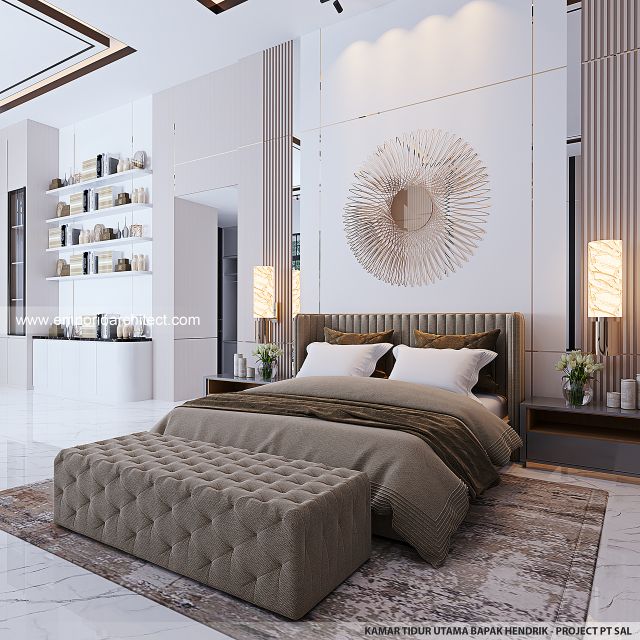Desain Kamar Tidur Utama Rumah Klasik 2 Lantai PT. SAL di Pontianak