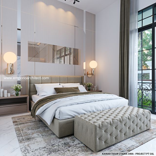 Desain Kamar Tidur Utama Rumah Klasik 2 Lantai PT. SAL di Pontianak