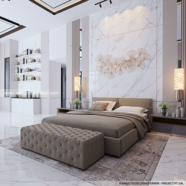 Desain Kamar Tidur Utama Rumah Klasik 2 Lantai PT. SAL di Pontianak