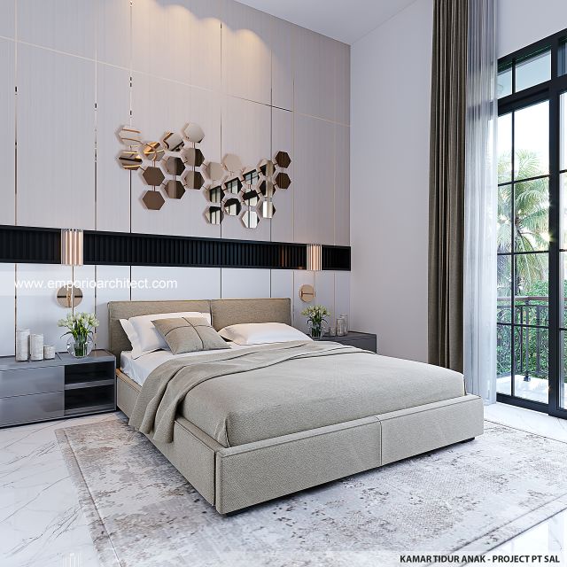 Desain Kamar Tidur Anak Rumah Klasik 2 Lantai PT. SAL di Pontianak