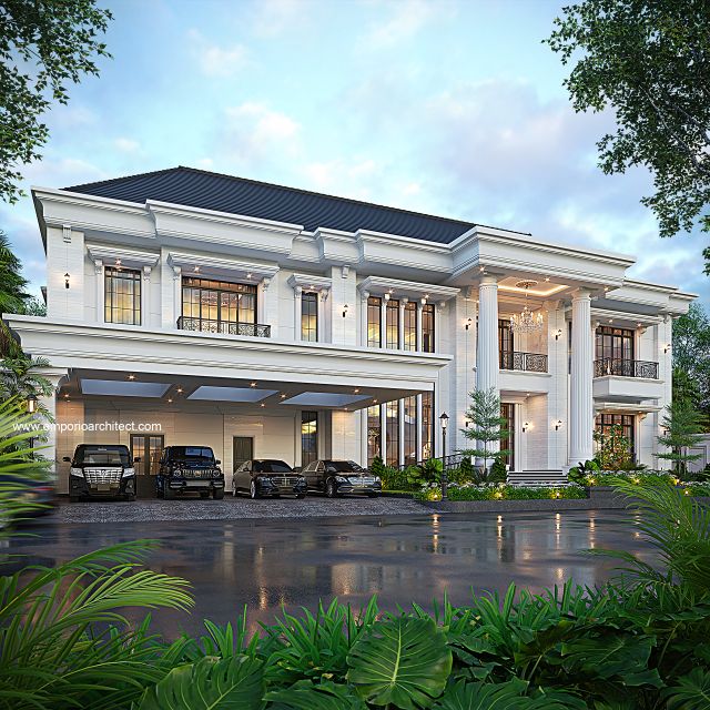 Desain Tampak Depan 3 Rumah Klasik 2 Lantai PT. SAL di Pontianak