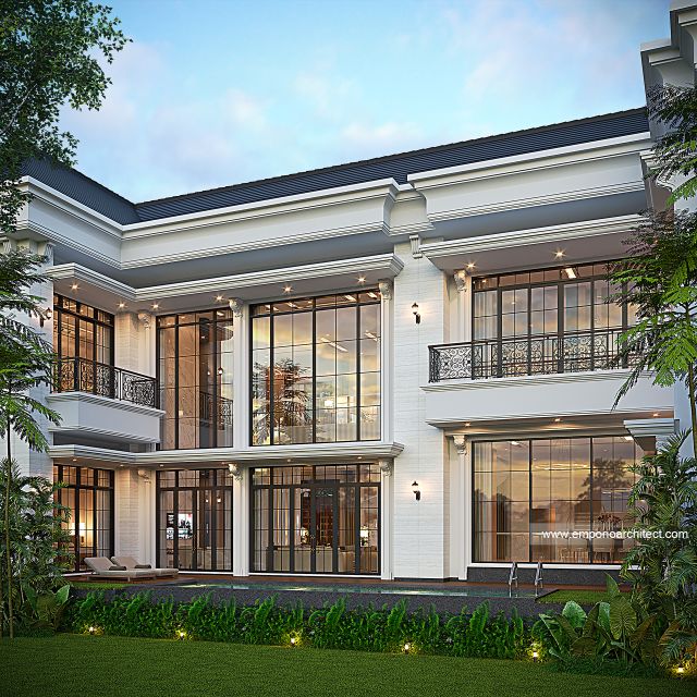 Desain Tampak Belakang Rumah Klasik 2 Lantai PT. SAL di Pontianak