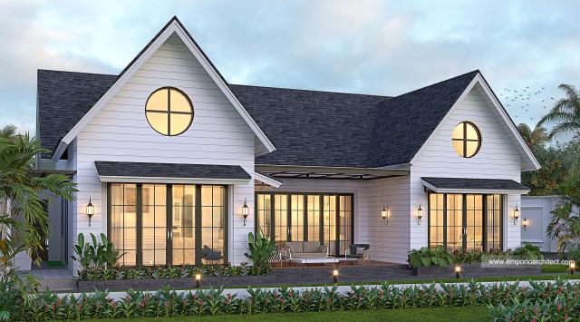 Video Desain Rumah American Klasik 1 Lantai Bapak RHT 1376 di  Kalimantan Selatan
