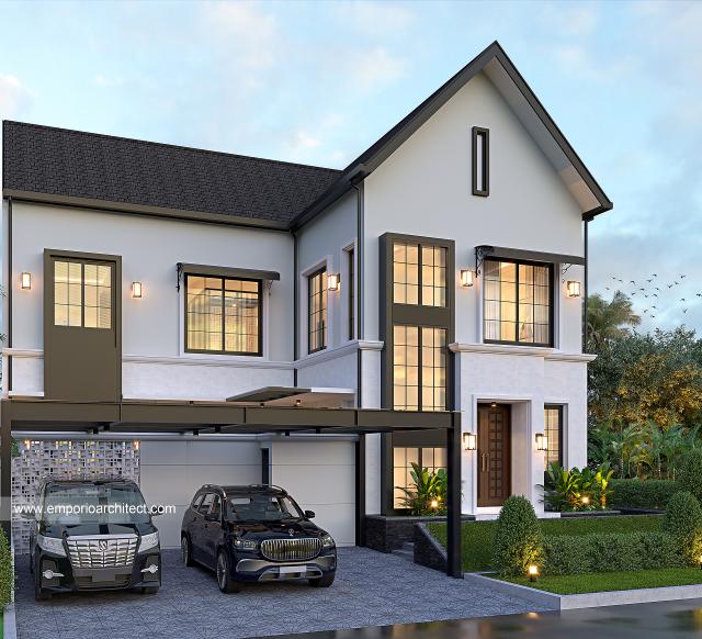 Video Desain Rumah American Klasik 2 Lantai Bapak FDN di  BSD, Tangerang Selatan