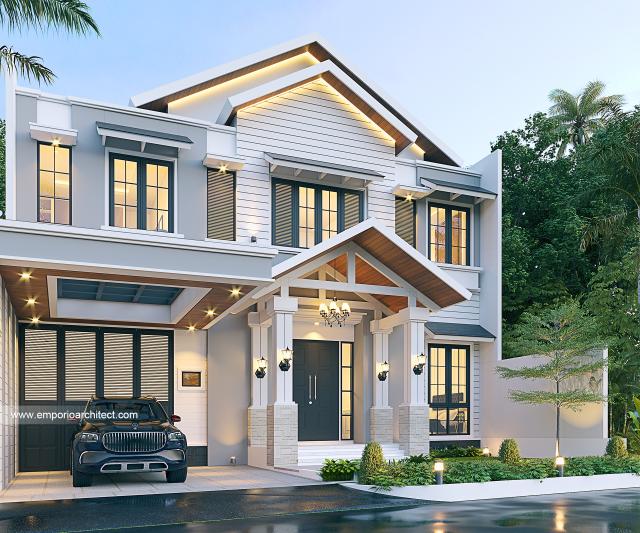 Video Desain Rumah American Klasik 2 Lantai Ibu M di  Jakarta