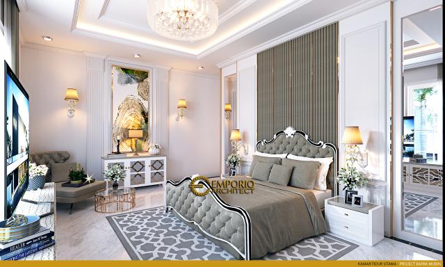 Desain Kamar Tidur Utama Rumah Classic 2 Lantai Bapak Mubin di Bengkulu