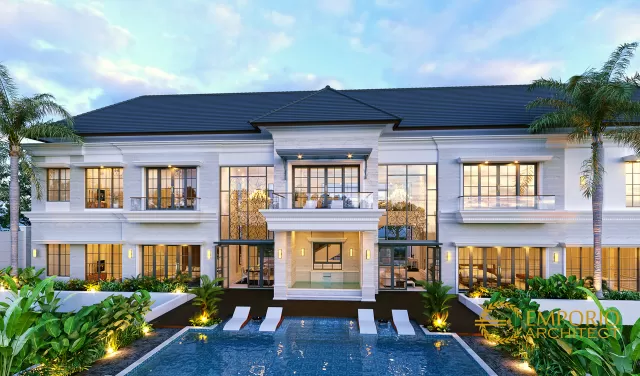 Desain Tampak Belakang 1 Rumah Classic 2 Lantai Mr. DBT di Senegal