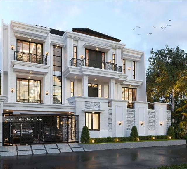 Video Desain Rumah Classic 3 Lantai Bapak DDK 1043 di  Jakarta Selatan