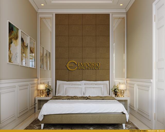 Desain Kamar Tidur Tamu Rumah Classic Modern 2 Lantai Ibu Suci di Depok, Jawa Barat