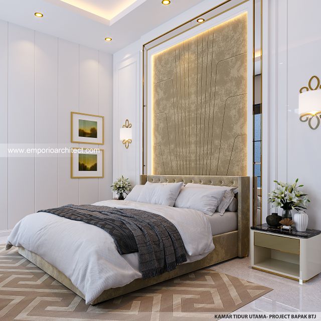 Desain Kamar Tidur Utama Rumah dan Kost Modern Kontemporer 2 Lantai Bapak BTJ dan Ibu RN II di Bekasi