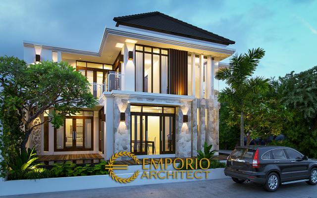 Desain Exterior 2 Rumah Villa Bali 2 Lantai Ibu Ari Nugraheni di Jakarta