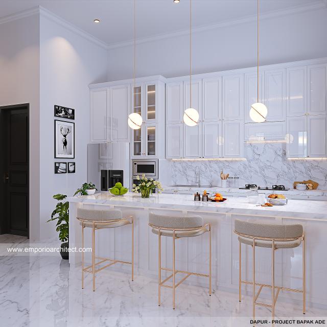 Desain Dapur Rumah Klasik 1 Lantai Bapak AD di Jambi