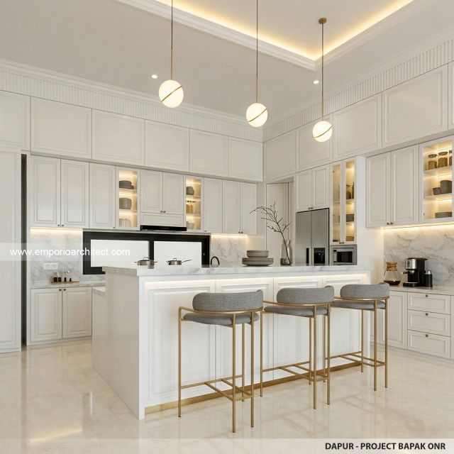 Desain Dapur Rumah Klasik 1 Lantai Bapak ONR di Sumedang, Jawa Barat