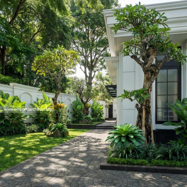 Desain Tampak Detail Samping Rumah Klasik 1 Lantai Bapak ONR di Sumedang, Jawa Barat