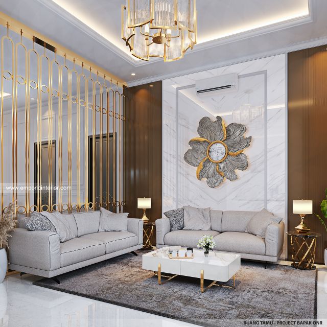 Desain Ruang Tamu Rumah Klasik 1 Lantai Bapak ONR di Sumedang, Jawa Barat