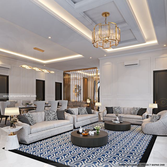 Desain Ruang Keluarga Rumah Klasik 1 Lantai Bapak ONR di Sumedang, Jawa Barat