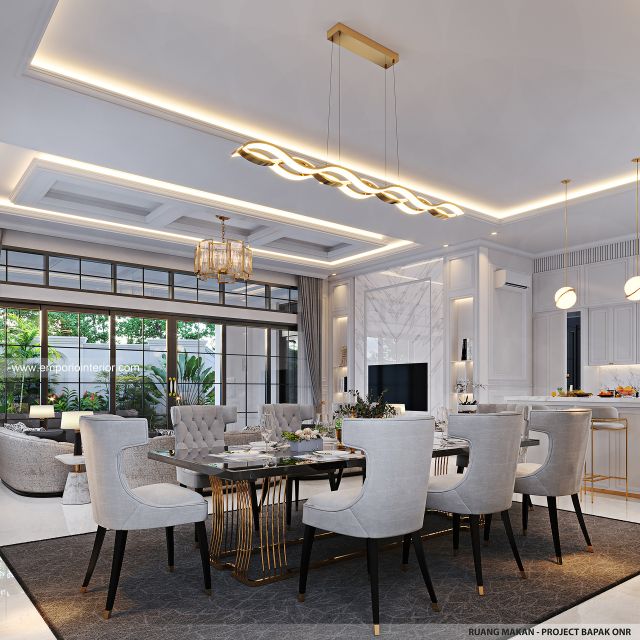 Desain Ruang Makan Rumah Klasik 1 Lantai Bapak ONR di Sumedang, Jawa Barat