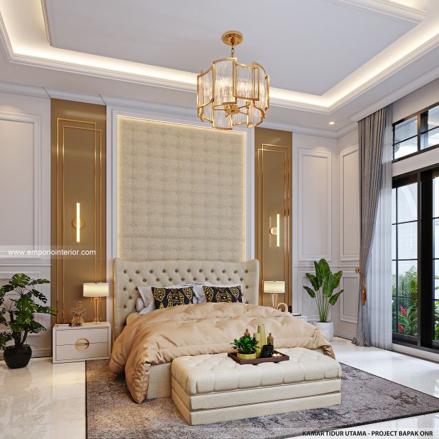 Desain Kamar Tidur Utama Rumah Klasik 1 Lantai Bapak ONR di Sumedang, Jawa Barat