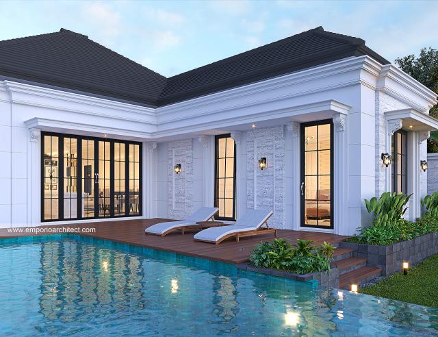 Desain Tampak Detail Belakang Rumah Klasik 1 Lantai Bapak SGT di Rembang, Jawa Tengah