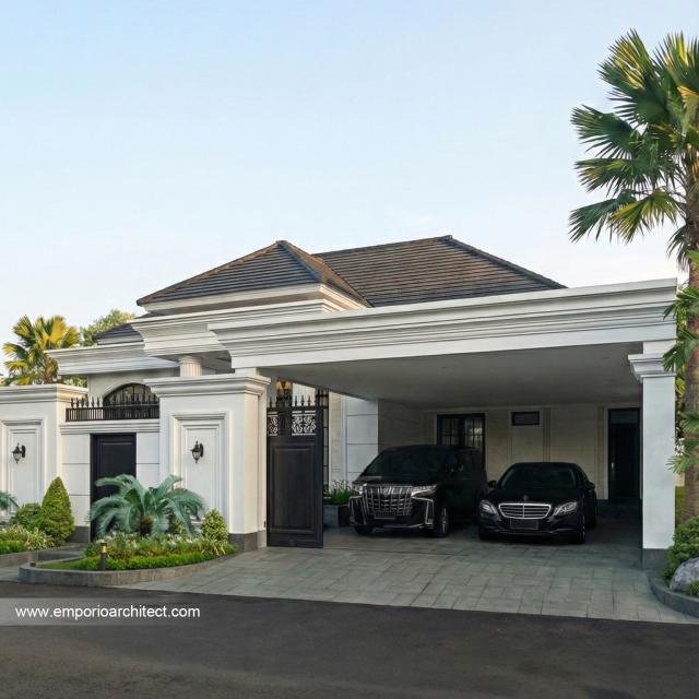 Desain Tampak Depan 3 Rumah Klasik 1 Lantai Ibu YMN di Ternate, Maluku Utara