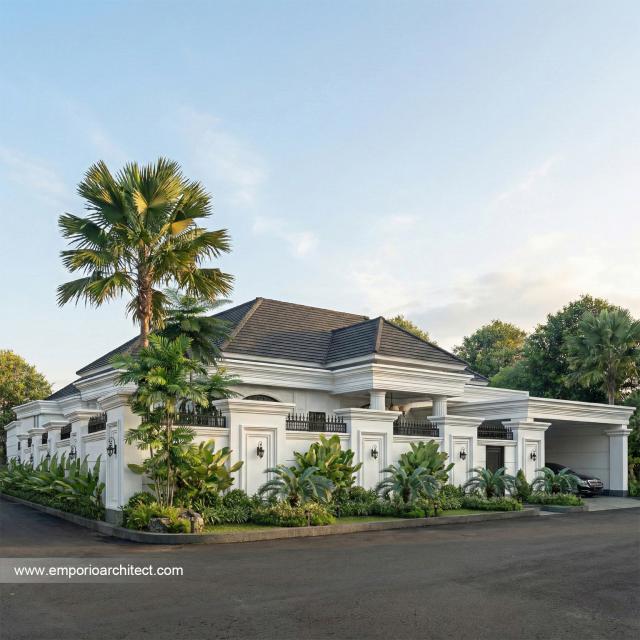 Desain Tampak Depan Rumah Klasik 1 Lantai Ibu YMN di Ternate, Maluku Utara