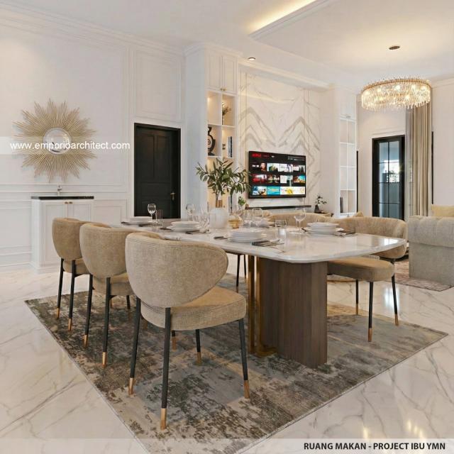 Desain Ruang Makan Rumah Klasik 1 Lantai Ibu YMN di Ternate, Maluku Utara