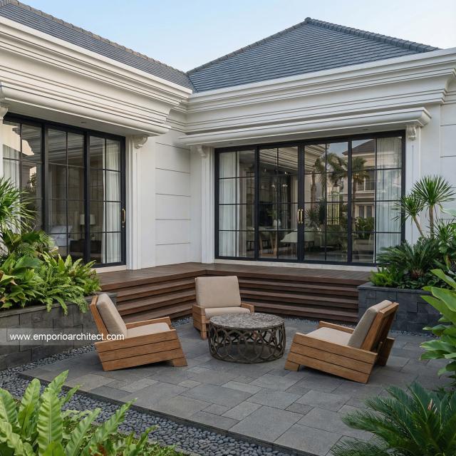 Desain Tampak Belakang 3 Rumah Klasik 1 Lantai Bapak PWJ di Lampung