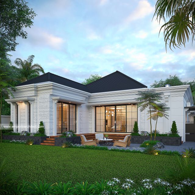 Desain Tampak Belakang Rumah Klasik 1 Lantai Bapak PWJ di Lampung