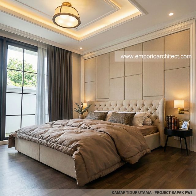 Desain Kamar Tidur Utama Rumah Klasik 1 Lantai Bapak PWJ di Lampung