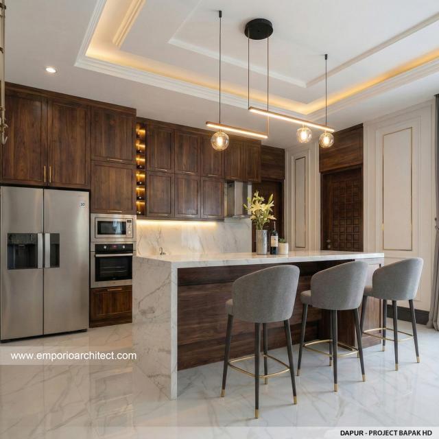 Desain Dapur Rumah Klasik 1 Lantai Bapak HD di Sleman