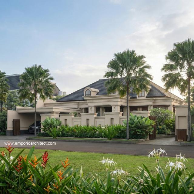 Desain Tampak Depan 2 Rumah Klasik 1 Lantai Bapak HD di Sleman